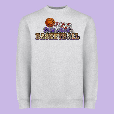 Wild About Basketball Heavyweight Sweatshirt Designed By Howdyjamesfarm