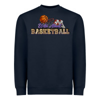 Navy Wild about Basketball Heavyweight Sweatshirt - HowdyJamesFarm