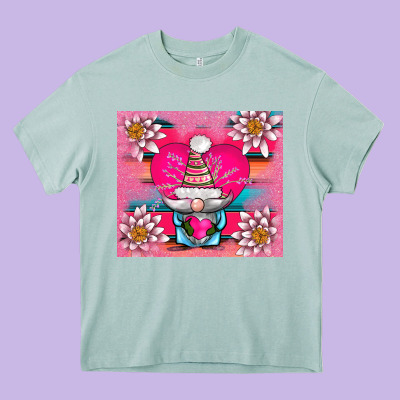 V.d Gnome And Lotus Tumbler Heavy Core Tee Designed By Adodesignshop