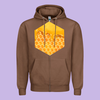 Honeycomb Fa Element Zipper Hoodie Designed By Fadigitalartstudio