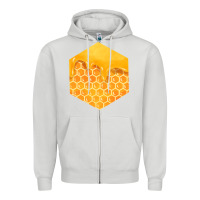 Dove Grey honeycomb fa element Zipper Hoodie - FaDigitalArtStudio