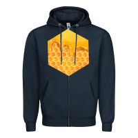 Navy honeycomb fa element Zipper Hoodie - FaDigitalArtStudio