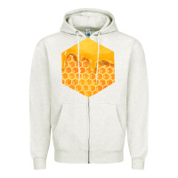 Oatmeal Heather honeycomb fa element Zipper Hoodie - FaDigitalArtStudio