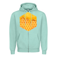 Seafoam honeycomb fa element Zipper Hoodie - FaDigitalArtStudio