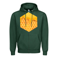 Sports Green honeycomb fa element Zipper Hoodie - FaDigitalArtStudio