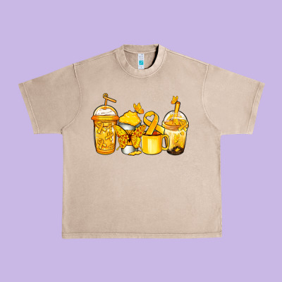 Childhood Cancer Coffee Urban Heavy Tee Designed By Jasminsmagicworld