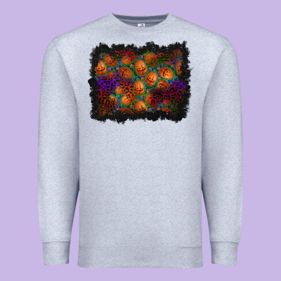 Halloween Pumpkin Background Premium Sweatshirt Designed By Bundleandbundleshop