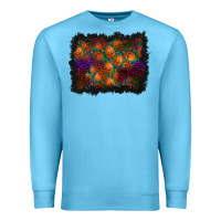 Ocean Blue halloween pumpkin background Premium Sweatshirt - BundleAndBundleShop