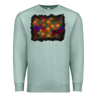 Seafoam halloween pumpkin background Premium Sweatshirt - BundleAndBundleShop