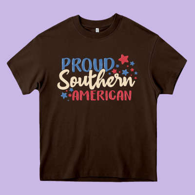 Proud Southern American Heavy Core Tee Designed By Maliassmallbusiness
