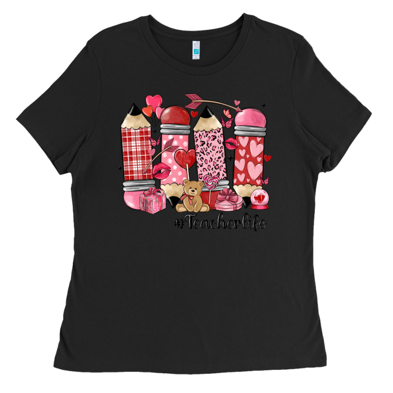 Valentines Day Teacher Life Ladies Tee by MaliasSmallBusiness | Teevron