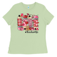 Matcha valentines day teacher life Ladies Tee - MaliasSmallBusiness