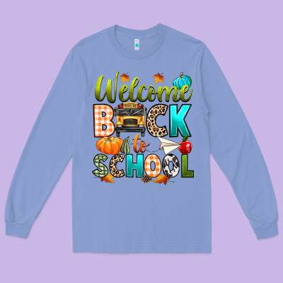 Welcome Back To School Fall Long Sleeve Tee Designed By Texasbilliewilder