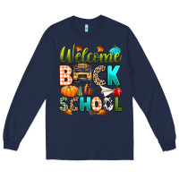 Navy welcome back to school fall Long Sleeve Tee - texasbilliewilder