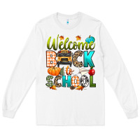 White welcome back to school fall Long Sleeve Tee - texasbilliewilder