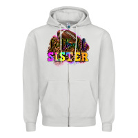 Dove Grey football sister Zipper Hoodie - OliviaCreatesArt