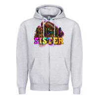 Heather Grey football sister Zipper Hoodie - OliviaCreatesArt