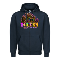Navy football sister Zipper Hoodie - OliviaCreatesArt