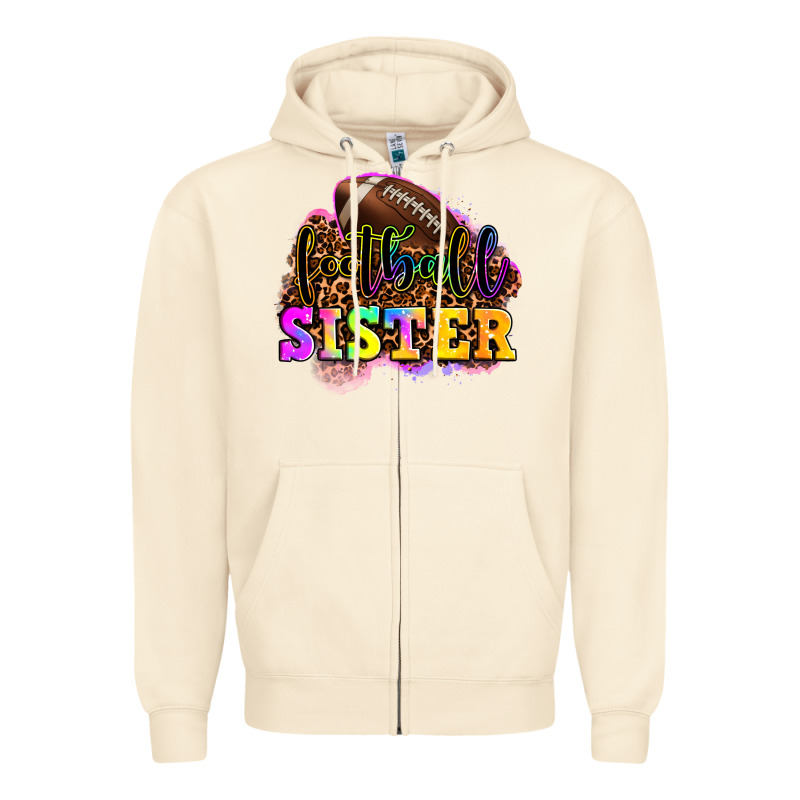 Football Sister Zipper Hoodie by OliviaCreatesArt | Teevron