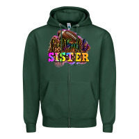 Sports Green football sister Zipper Hoodie - OliviaCreatesArt