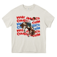 Cream make america cowboy again Heavy Core Tee - MaliasSmallBusiness
