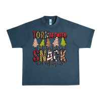 Midnight Navy torn between looking like a snack and eating one christmas cake Urban Heavy Tee - Jasminsmagicworld