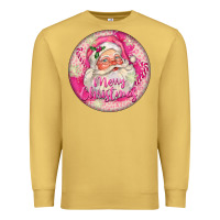 Antique Gold Pink Merry Christmas Santa Premium Sweatshirt - FaDigitalArtStudio