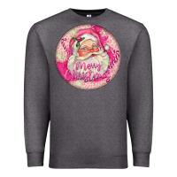 Charcoal Heather Pink Merry Christmas Santa Premium Sweatshirt - FaDigitalArtStudio