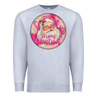 Heather Grey Pink Merry Christmas Santa Premium Sweatshirt - FaDigitalArtStudio