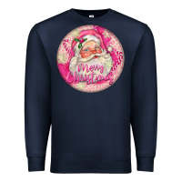 Navy Pink Merry Christmas Santa Premium Sweatshirt - FaDigitalArtStudio