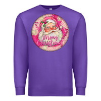 Purple Pink Merry Christmas Santa Premium Sweatshirt - FaDigitalArtStudio