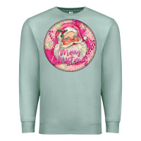 Seafoam Pink Merry Christmas Santa Premium Sweatshirt - FaDigitalArtStudio