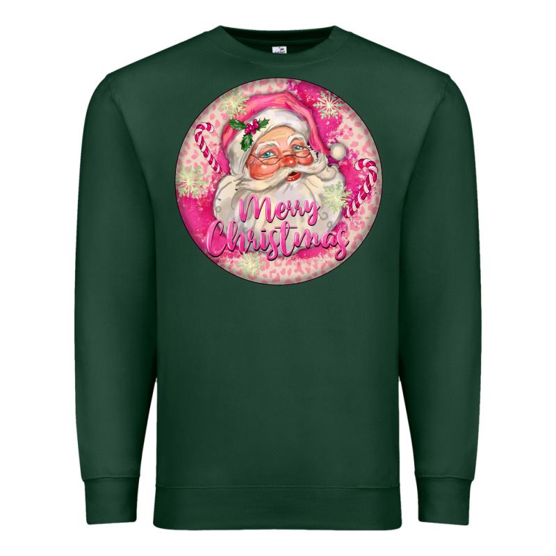 Pink Merry Christmas Santa Premium Sweatshirt by FaDigitalArtStudio | Teevron