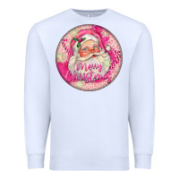 White Pink Merry Christmas Santa Premium Sweatshirt - FaDigitalArtStudio