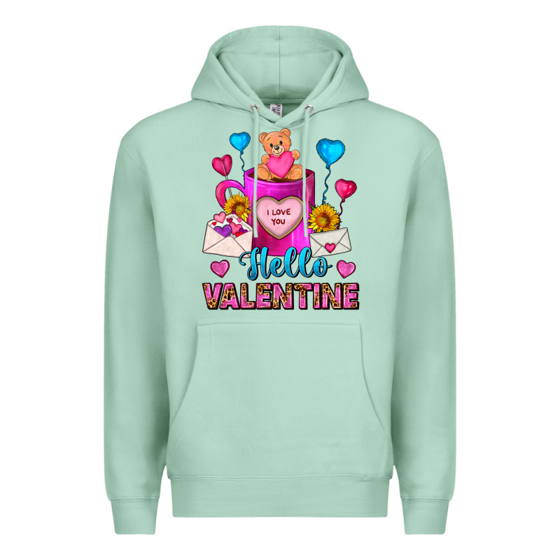 Hello Valentine Valentine's Day Coffee Mug Premium Hoodie by FaDigitalArtStudio | Teevron