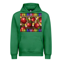 Emerald Crayons And Apples Urban Hoodie - LillyAllenDesigns