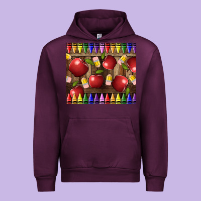 Crayons And Apples Urban Hoodie Designed By Lillyallendesigns