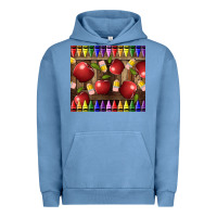 Pigment Pebble Blue Crayons And Apples Urban Hoodie - LillyAllenDesigns
