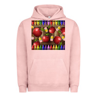 Pigment Salmon Crayons And Apples Urban Hoodie - LillyAllenDesigns