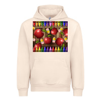 Sandshell Crayons And Apples Urban Hoodie - LillyAllenDesigns