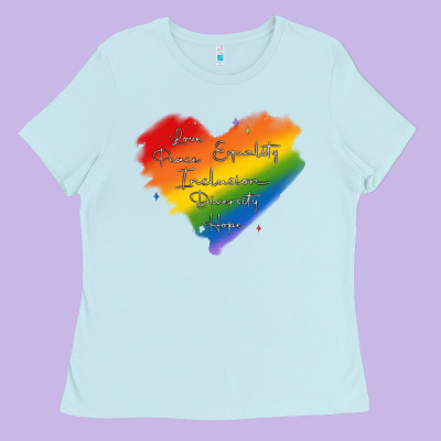 Kindness Equality Peace Love Inclusion Diversity H Ladies Tee Designed By Maliassmallbusiness