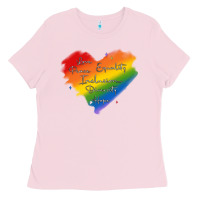 Bubblegum Pink kindness equality peace love inclusion diversity h Ladies Tee - MaliasSmallBusiness