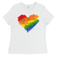 White kindness equality peace love inclusion diversity h Ladies Tee - MaliasSmallBusiness