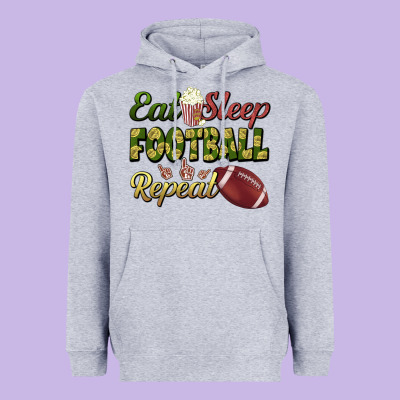 Eat Sleep Football Repeat Heavyweight Hoodie Designed By Bundleandbundleshop