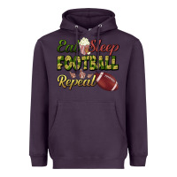 Plum eat sleep football repeat Heavyweight Hoodie - BundleAndBundleShop
