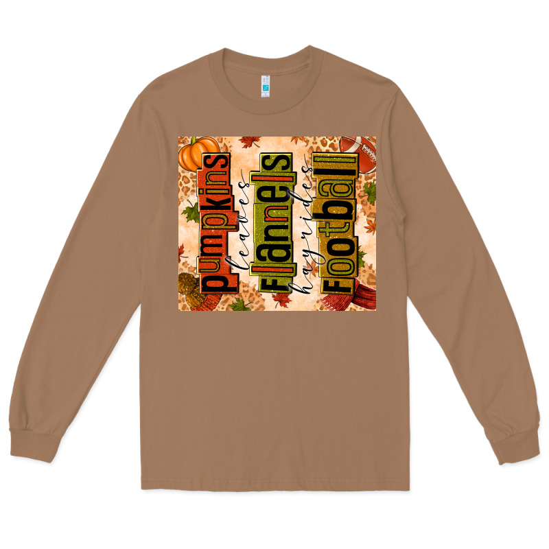 Pumpkins Leaves Flannels Hayrides Football Long Sleeve Tee by texasbilliewilder | Teevron