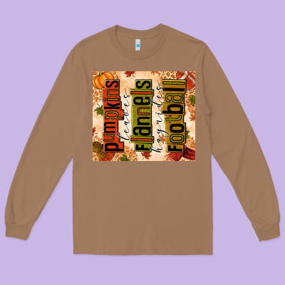 Pumpkins Leaves Flannels Hayrides Football Long Sleeve Tee Designed By Texasbilliewilder