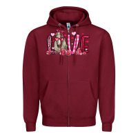 Burgundy valentines day love horse Zipper Hoodie - OliviaCreatesArt