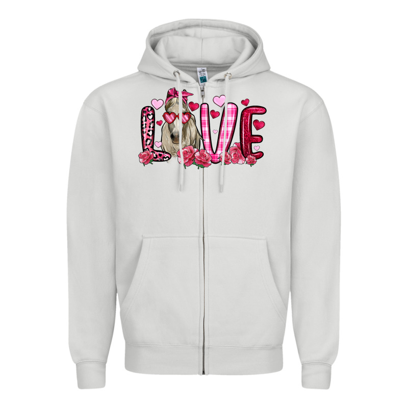 Valentines Day Love Horse Zipper Hoodie by OliviaCreatesArt | Teevron