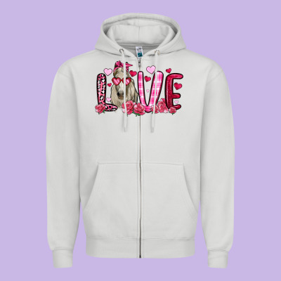 Valentines Day Love Horse Zipper Hoodie Designed By Oliviacreatesart
